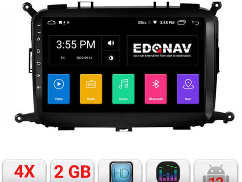 Navigatie dedicata Edonav Kia Carens 2013-2018 A-2023 Ecran Qled,2Gb Ram,32Gb Hdd,USB,Bluetooth,Wifi