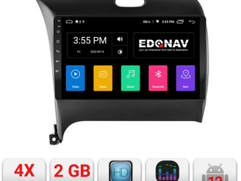 Navigatie dedicata Edonav Kia Cerato 2013-2017 A-1562 Ecran Qled,2Gb Ram,32Gb Hdd,USB,Bluetooth,Wifi