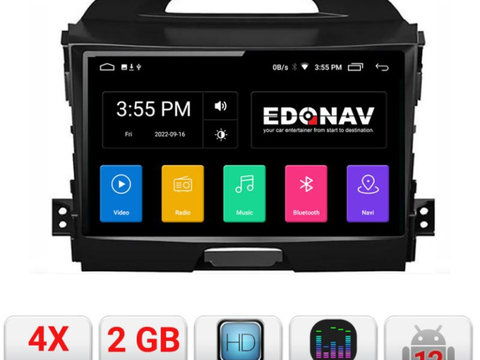 Navigatie dedicata Edonav Kia Sportage 2010- A-325 Ecran Qled,2Gb Ram,32Gb Hdd,USB,Bluetooth,Wifi
