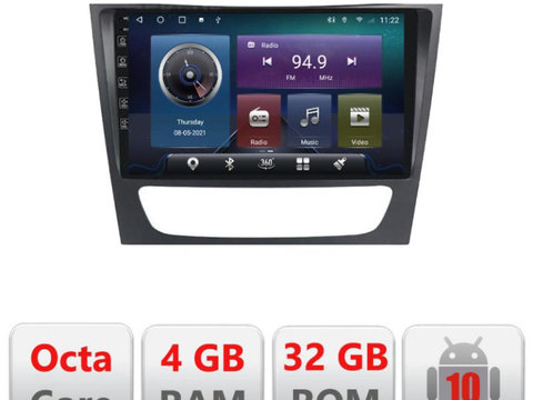 Navigatie dedicata Edonav Mercedes W211 W219 C-090,QLED,Octacore,4 Gb RAM,32 Gb Hdd,360,4G,DSP,GPS,Bluetooth