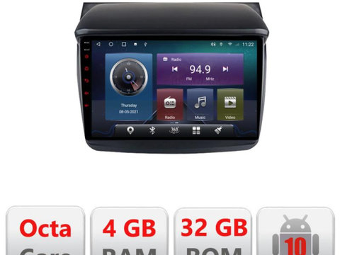 Navigatie dedicata Edonav Mitsubishi L200 2006-2014 C-094,QLED,Octacore,4 Gb RAM,32 Gb Hdd,360,4G,DSP,GPS,Bluetooth
