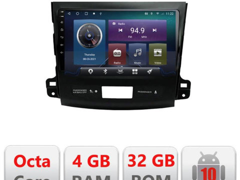 Navigatie dedicata Edonav Mitsubishi Outlander 2010 C-056,QLED,Octacore,4 Gb RAM,32 Gb Hdd,360,4G,DSP,GPS,Bluetooth