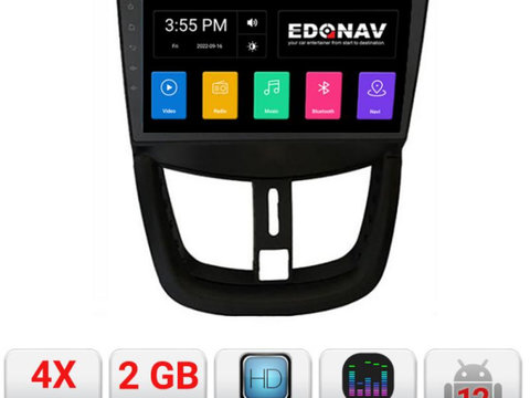 Navigatie dedicata Edonav Peugeot 207 A-PE01 Ecran Qled,2Gb Ram,32Gb Hdd,USB,Bluetooth,Wifi