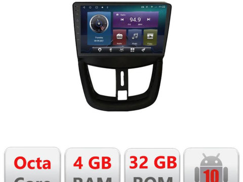 Navigatie dedicata Edonav Peugeot 207 C-PE01,QLED,Octacore,4 Gb RAM,32 Gb Hdd,360,4G,DSP,GPS,Bluetooth