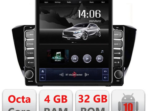 Navigatie dedicata Edonav Skoda Superb 3 2015- H-932 ecran tip TESLA 9.7" Android Radio Bluetooth Internet GPS WIFI 4+32GB DSP 4G O