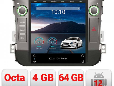 Navigatie dedicata Edonav tip Tesla Kia Sportage 2010-2015,Qled 9.7",Octacore,4Gb RAM,64Gb Hdd,4G,DSP,Carplay,Bluetooth