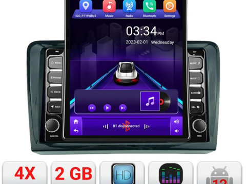 Navigatie dedicata Edonav VW PQB K-vw ecran Tesla 9.7" QLED,2Gb RAM,32Gb Hdd,DSP,GPS,Bluetooth