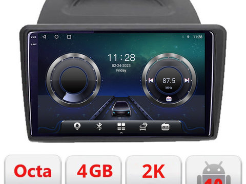 Navigatie dedicata Ford Fiesta C-256 Android Octa Core Ecran 2K QLED GPS 4G 4+32GB 360 KIT-256+EDT-E409-2K