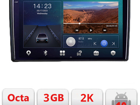 Navigatie dedicata Ford Transit Focus Kuga B-transit Android Ecran 2K QLED octa core 3+32 carplay android auto kit-transit+EDT-E309V3-2K