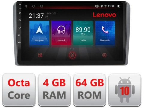 Navigatie dedicata Lenovo Audi A3 8P E-049, Octacore, 4Gb RAM, 64Gb Hdd, 4G, Qled, 360, DSP, Carplay,Bluetooth