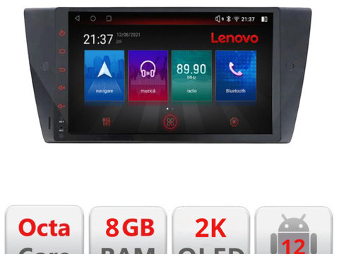 Navigatie dedicata Lenovo BMW Seria 3 E90 M-095 Octacore, 8 Gb RAM, 128 Gb Hdd, 4G, Qled 2K, DSP, Carplay AA, 360,Bluetooth