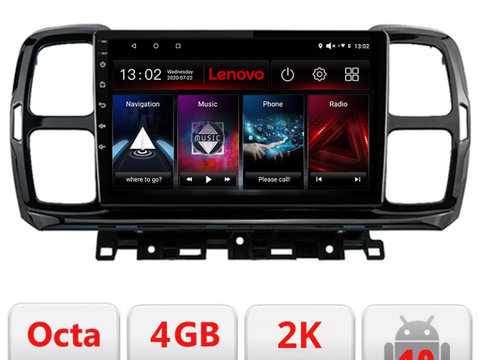 Navigatie dedicata Lenovo Citroen C5 Aircross , Octacore, 4Gb RAM, 64Gb Hdd, 4G, QLED 2K, DSP, Carplay, Bluetooth EDT-E509V2-2K