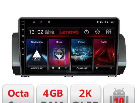 Navigatie dedicata Lenovo Dacia Logan Sandero Jogger LOGAN-2022 fara ecran de fabrica , Octacore, 4Gb RAM, 64Gb Hdd, 4G, QLED 2K, DSP, Carplay, Bluetooth