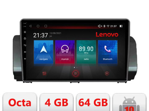 Navigatie dedicata Lenovo Dacia Logan Sandero Jogger LOGAN-2022, Octacore, 4Gb RAM, 64Gb Hdd, 4G, Qled, 360, DSP, Carplay,Bluetooth