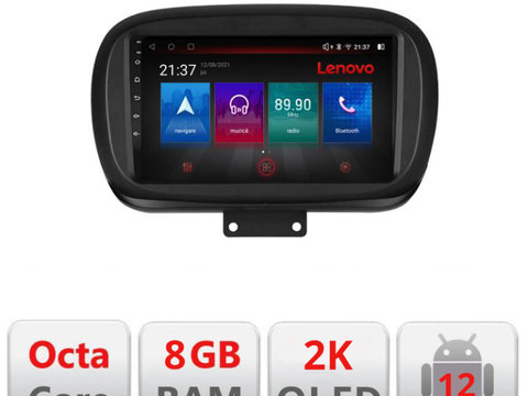 Navigatie dedicata Lenovo Fiat 500 2014- M-539 Octacore, 8 Gb RAM, 128 Gb Hdd, 4G, Qled 2K, DSP, Carplay AA, 360,Bluetooth