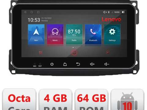 Navigatie dedicata Lenovo Fiat 500L 2012-2017 I-500L 4+64, Ecran QLED 10.33", Octacore, 4Gb RAM, 64Gb Memorie, 4G, 360, DSP, Carplay,Bluetooth