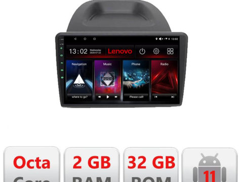 Navigatie dedicata Lenovo Ford Fiesta D-256, Octacore Qualcomm, 2Gb RAM, 32Gb Hdd, 4G, Qled, DSP, Carplay, Bluetooth