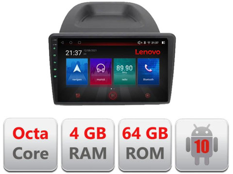 Navigatie dedicata Lenovo Ford Fiesta E-256, Octacore, 4Gb RAM, 64Gb Hdd, 4G, Qled, 360, DSP, Carplay,Bluetooth