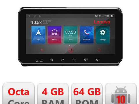 Navigatie dedicata Lenovo Ford Transit Focus Kuga I-transit 4+64, Ecran QLED 10.33", Octacore, 4Gb RAM, 64Gb Memorie, 4G, 360, DSP, Carplay,Bluetooth