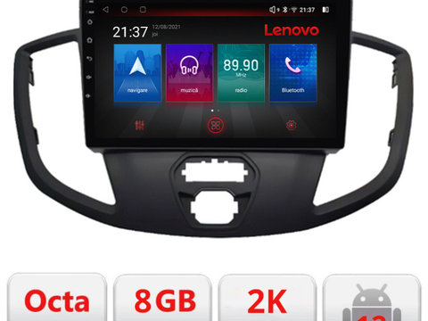 Navigatie dedicata Lenovo Ford Transit V363 2015-2021 Octacore, 8 Gb RAM, 128 Gb Hdd, 4G, Qled 2K, DSP, Carplay AA, 360,Bluetooth KIT-custom+EDT-E509-PRO-2K