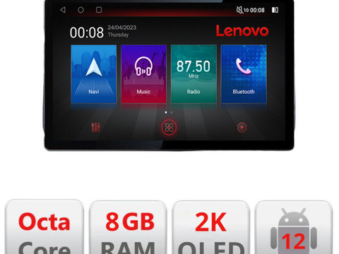 Navigatie dedicata Lenovo Hyundai Elantra 2007-2011 N-2009, Ecran 2K QLED 13",Octacore,8Gb RAM,128Gb Hdd,4G,360,DSP,Carplay,Bluetooth