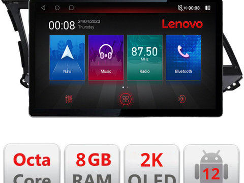 Navigatie dedicata Lenovo Hyundai Elantra 2015-2018 N-581, Ecran 2K QLED 13",Octacore,8Gb RAM,128Gb Hdd,4G,360,DSP,Carplay,Bluetooth