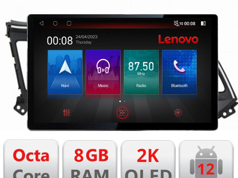 Navigatie dedicata Lenovo Hyundai Elantra 2018- N-1581, Ecran 2K QLED 13",Octacore,8Gb RAM,128Gb Hdd,4G,360,DSP,Carplay,Bluetooth