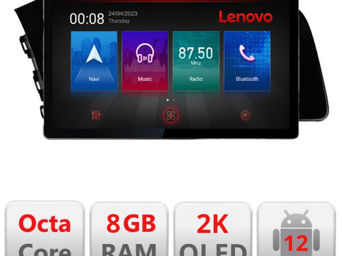 Navigatie dedicata Lenovo Hyundai Elantra 2021- N-elantra2021, Ecran 2K QLED 13",Octacore,8Gb RAM,128Gb Hdd,4G,360,DSP,Carplay,Bluetooth