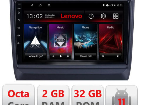 Navigatie dedicata Lenovo Isuzu D-Max 2020- D-DMAX20, Octacore Qualcomm, 2Gb RAM, 32Gb Hdd, 4G, Qled, DSP, Carplay, Bluetooth