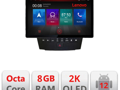 Navigatie dedicata Lenovo Lexus GS-04 2004-2011 N- GS-04, Ecran 2K QLED 13",Octacore,8Gb RAM,128Gb Hdd,4G,360,DSP,Carplay,Bluetooth