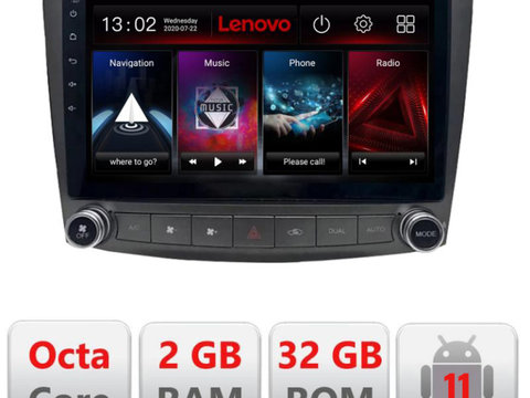 Navigatie dedicata Lenovo Lexus IS 2005-2011 D- IS, Octacore Qualcomm, 2Gb RAM, 32Gb Hdd, 4G, Qled, DSP, Carplay, Bluetooth