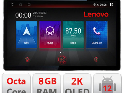 Navigatie dedicata Lenovo Lexus NX 2014-2020, Ecran 2K QLED 13",Octacore,8Gb RAM,128Gb Hdd,4G,360,DSP,Carplay,Bluetooth