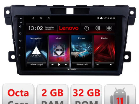 Navigatie dedicata Lenovo Mazda CX-7 2009 D-097, Octacore Qualcomm, 2Gb RAM, 32Gb Hdd, 4G, Qled, DSP, Carplay, Bluetooth
