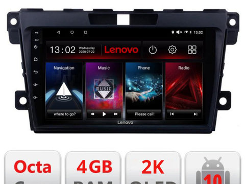 Navigatie dedicata Lenovo Mazda CX-7 2009 L-097, Octacore, 4Gb RAM, 64Gb Hdd, 4G, QLED 2K, DSP, Carplay, Bluetooth
