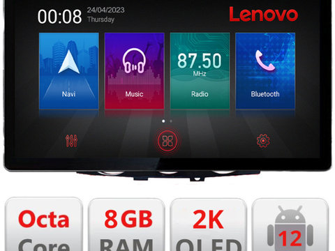 Navigatie dedicata Lenovo Mazda RX8 2008-2011, Ecran 2K QLED 13",Octacore,8Gb RAM,128Gb Hdd,4G,360,DSP,Carplay,Bluetooth