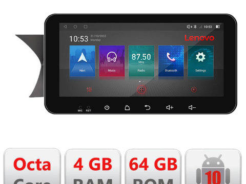 Navigatie dedicata Lenovo Mercedes C W204 NTG4.5 2012-2015 4+64, Ecran QLED 10.33", Octacore, 4Gb RAM, 64Gb Memorie, 4G, 360, DSP, Carplay,Bluetooth
