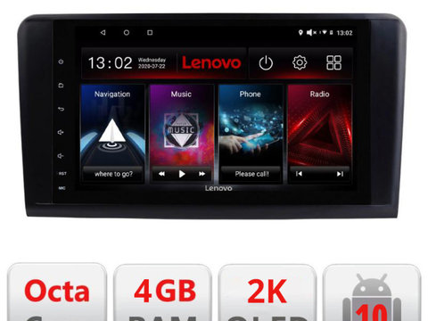 Navigatie dedicata Lenovo Mercedes ML GL L-213, Octacore, 4Gb RAM, 64Gb Hdd, 4G, QLED 2K, DSP, Carplay, Bluetooth