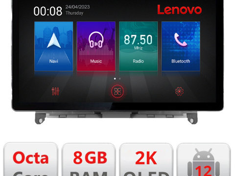 Navigatie dedicata Lenovo Mercedes W204 2008-2012 N-W204, Ecran 2K QLED 13",Octacore,8Gb RAM,128Gb Hdd,4G,360,DSP,Carplay,Bluetooth
