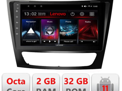 Navigatie dedicata Lenovo Mercedes W211 W219 D-090, Octacore Qualcomm, 2Gb RAM, 32Gb Hdd, 4G, Qled, DSP, Carplay, Bluetooth