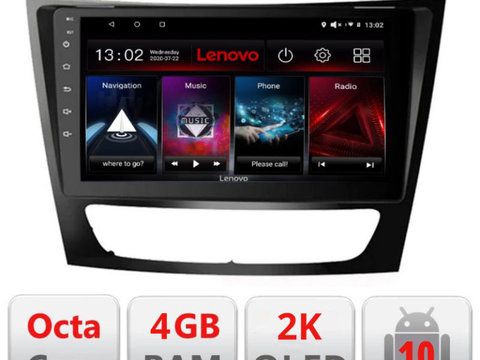 Navigatie dedicata Lenovo Mercedes W211 W219 L-090, Octacore, 4Gb RAM, 64Gb Hdd, 4G, QLED 2K, DSP, Carplay, Bluetooth