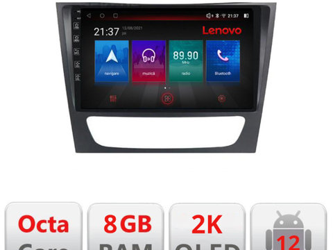 Navigatie dedicata Lenovo Mercedes W211 W219 M-090 Octacore, 8 Gb RAM, 128 Gb Hdd, 4G, Qled 2K, DSP, Carplay AA, 360,Bluetooth