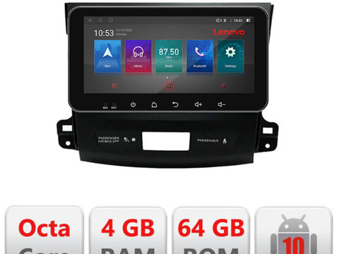 Navigatie dedicata Lenovo Mitsubishi Outlander 2010 I-056 4+64, Ecran QLED 10.33", Octacore, 4Gb RAM, 64Gb Memorie, 4G, 360, DSP, Carplay,Bluetooth