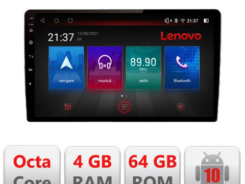 Navigatie dedicata Lenovo Peugeot 307 E-307, Octacore, 4Gb RAM, 64Gb Hdd, 4G, Qled, 360, DSP, Carplay,Bluetooth