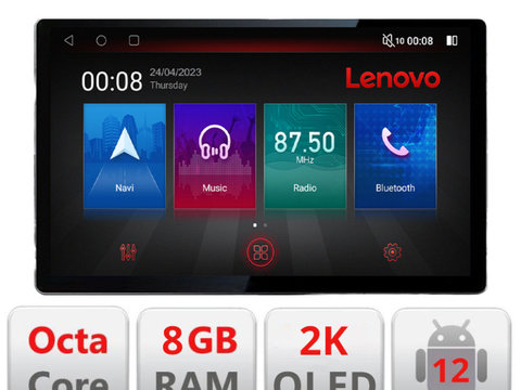 Navigatie dedicata Lenovo Peugeot 307 N-307, Ecran 2K QLED 13",Octacore,8Gb RAM,128Gb Hdd,4G,360,DSP,Carplay,Bluetooth