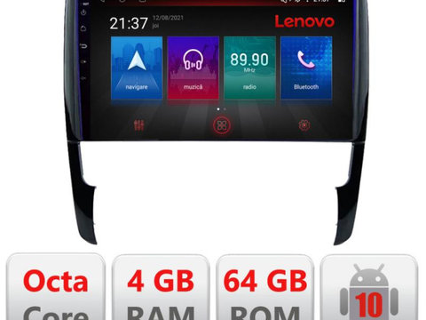 Navigatie dedicata Lenovo Porsche Cayenne 2002-2011 E-443, Octacore, 4Gb RAM, 64Gb Hdd, 4G, Qled, 360, DSP, Carplay,Bluetooth