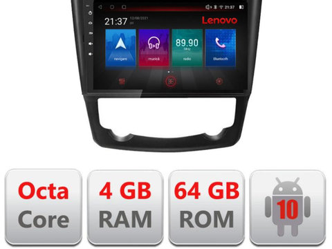 Navigatie dedicata Lenovo Renault Kadjar E-9030, Octacore, 4Gb RAM, 64Gb Hdd, 4G, Qled, 360, DSP, Carplay,Bluetooth