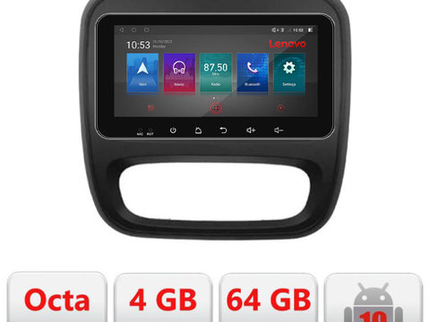 Navigatie dedicata Lenovo Renault Trafic 2014-2017 I-rt09 4+64, Ecran QLED 10.33", Octacore, 4Gb RAM, 64Gb Memorie, 4G, 360, DSP, Carplay,Bluetooth