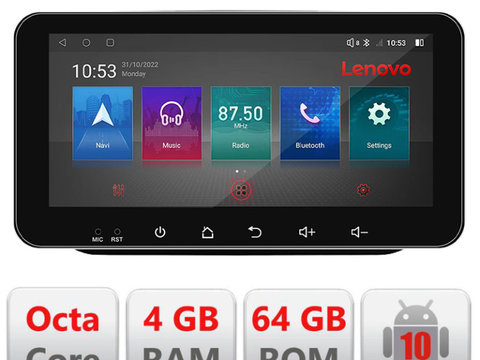 Navigatie dedicata Lenovo Skoda Fabia 2 2009-2014, Ecran QLED 10.33", Octacore, 4Gb RAM, 64Gb Memorie, 4G, 360, DSP, Carplay,Bluetooth