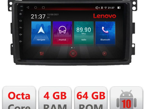 Navigatie dedicata Lenovo Smart 2005-2010 E-Smart05, Octacore, 4Gb RAM, 64Gb Hdd, 4G, Qled, 360, DSP, Carplay,Bluetooth