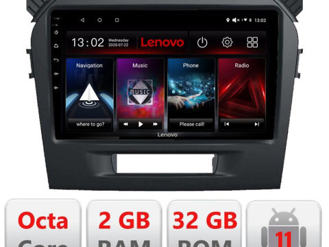 Navigatie dedicata Lenovo Suzuki Grand Vitara 2016- D-2265, Octacore Qualcomm, 2Gb RAM, 32Gb Hdd, 4G, Qled, DSP, Carplay, Bluetooth